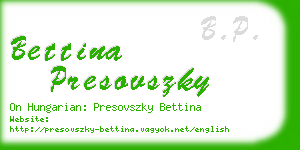 bettina presovszky business card